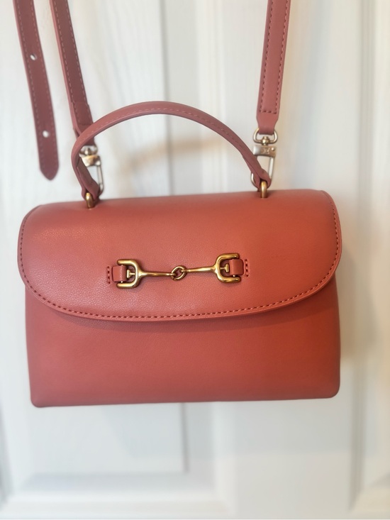 Sam Edelman Handbags - Sam Edelman Rose Leather Top-Handle Crossbody with Gold Hardware